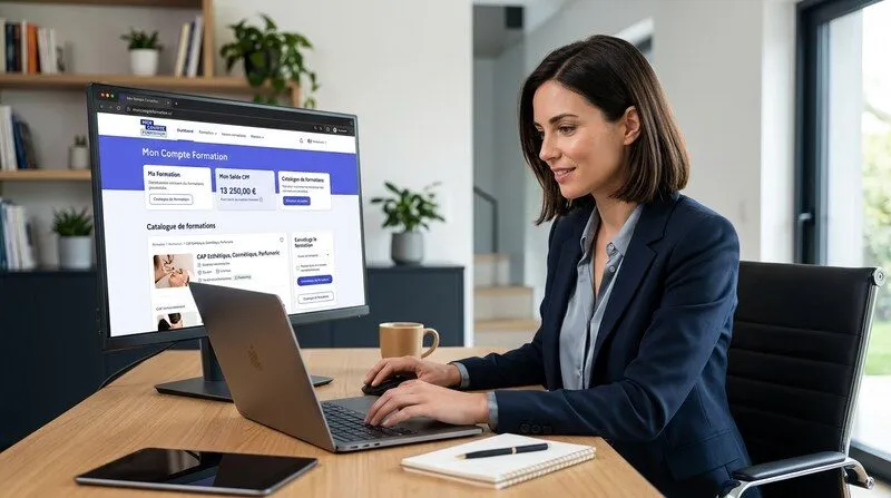 Femme adulte en reconversion consultant Mon Compte Formation pour financer une formation esthétique CPF